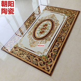 拼花地砖800x800微晶石抛晶砖客厅餐厅造型拼图入户玄关拼花瓷砖