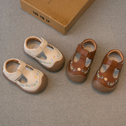 女童学步鞋2024春秋儿童鞋子，女孩公主皮鞋，宝宝单鞋软底小童机能鞋