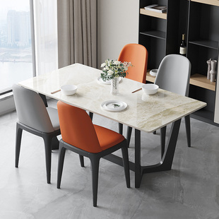 2023岩板餐桌家用小户型，现代简约欧式长方形吃饭桌椅高端轻奢