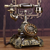 仿古电话机实木欧式电话家用电话老式时尚创意复古旋转盘拨号座机