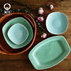 龙泉瓯江青瓷餐具家用盘子，创意中式菜盘玫瑰陶瓷餐盘水果盘鱼盘