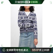 香港直邮潮奢 GANNI 甘尼 女士 Logo提花羊毛混纺针织开衫