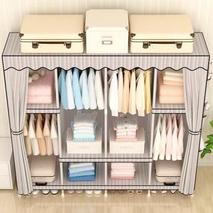 衣柜简易组装组合加固实木，衣橱木质儿童折叠大号，布艺超牛津布收纳