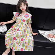 女童连衣裙夏装2024韩版女孩夏天裙子，洋气童装儿童夏季公主裙