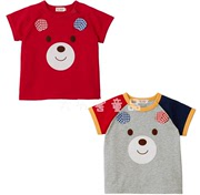 2020新夏款日系男女儿童装宝宝全棉针织，耳朵熊卡通(熊卡通)男孩短袖t恤