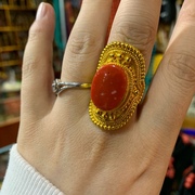 西藏合金镀银戒指女纯银钻戒男流行尼泊尔手工打造镀金耳环