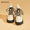 达芙妮Daphne~甜酷白色厚底马丁靴女秋季超火侧拉链机车瘦瘦短靴