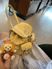 夏日mini百搭奶黄手提包包，2023小众尼龙布链条(布链条，)斜挎包质感小包