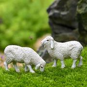 仿真绵羊摆件微景观动物小羊园艺造景DIY材料盆景饰品树脂工艺品