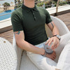 夏季男士短袖polo衫韩版修身纯色针织，翻领t恤英伦型男紧身打底衫