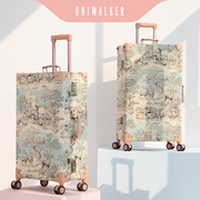 北欧风格个性，时尚韩版复古行李箱，真皮包角