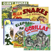 英文原版野生动物系列6册套装gailgibbons盖尔吉本斯少儿百科系列，鳄鱼大象大熊猫大猩猩，蛇狼英文版进口英语原版书籍