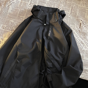 美式机能登山冲锋衣男夏季超薄款，黑色防晒衣外套户外透气大码夹克
