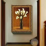 速发欧式喷绘油画客厅装饰画古典花卉，有框画餐厅，玄关过道挂画卧室