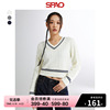 SPAO韩国同款2024年春季女士宽松长袖V领套头毛衣SPKWE12G53