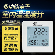 电子多功能温湿度计室内家用高精准温度表台式闹钟万年历大屏显示