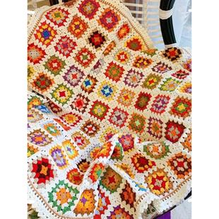 阿富汗毛毯编织diy手工毛线盖毯材料包钩针织牛奶棉祖母格空调毯
