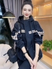 欧洲站连帽刺绣字母冲锋衣女春季薄款秋冬休闲宽松小个子加棉外套