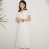 法式镂空高端蕾丝连衣裙女大牌白色显瘦茶歇裙中长款2023夏季
