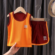 儿童运动球服套装，夏季2024男童背心短裤，篮球服宝宝演出服童装