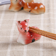 文创 ZAKKA日式 陶瓷小鹿筷架 陶瓷彩绘小鹿摆件 陶瓷工艺品