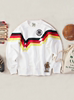 1990世界杯联邦德国刺绣，队徽蝙蝠袖宽松复古运动衫针织卫衣套头衫