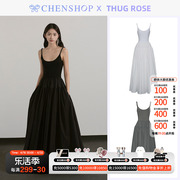 THUG ROSE时尚潮流纽结款双层拼接长裙连衣裙CHENSHOP设计师品牌