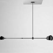 北欧极简铁艺吊灯创意个性黑色灯罩几何线条灯复古客厅餐厅卧室灯