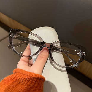 欧美风猫眼眼镜框潮ins网红素颜拍照平光镜防蓝光女可配近视眼镜