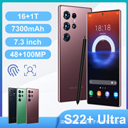跨境手机S22+ultra 真4G安卓11 真穿孔7.3寸大屏800万像素16+512G