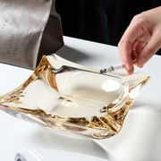 欧式水晶玻璃烟灰缸简约烟碟家用客厅办公室装饰摆件酒店烟缸