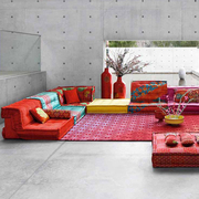 法国罗奇堡bombom轻奢简约现代设计师，款品牌异形，麻将彩色布艺沙发