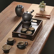 日式陶瓷侧把壶煮茶炉套装酒精灯底座加热煮茶器功夫泡茶温茶壶