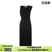 ST.AGNI 24春夏黑色性感气质腰部镂空设计女士无袖连衣裙