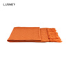 橙色毛织高精密流苏搭毯尾毯搭巾披毯样板间酒店民宿床品定制