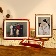 中式实木相框摆台6寸框架，六照片打印加7高端结婚照8全家福10摆件