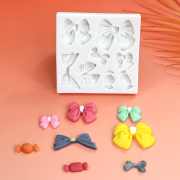  大小蝴蝶结糖果硅胶模具DIY卡通翻糖蛋糕装饰巧克力烘焙模具