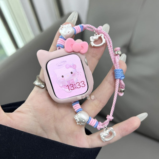 适用苹果手表iwatch9表带，hellokitty可爱卡通applewatch8伸缩链条