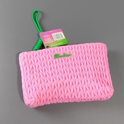 外贸原单大容量小清新夹棉粉色化妆包手拿包拉链包杂物收纳包手包