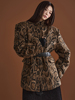 DINT韩国2023冬装 时尚豹纹阔版大码长袖西服外套女J2096