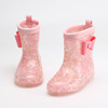 日系卡通粉色蝴蝶结可爱儿童雨鞋，雨靴女女童公主幼儿园水鞋防滑
