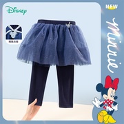 迪士尼童装女童假两件蓬蓬，纱裙裤子打底裙，裤子公主可爱运动裙裤