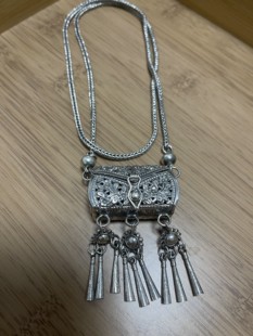S925泰国清迈手工银包包蝴蝶葫芦吊坠小众设计风格银饰复古项链款
