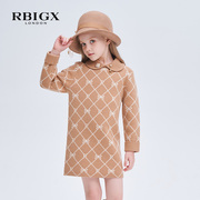RBIGX瑞比克童装冬季休闲百搭轻盈保暖柔软舒适泡泡袖连衣裙