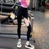 金属扣镂空性感瑜伽裤女士紧身提臀健身高弹跑步运动训练长裤