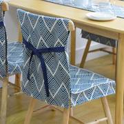 日式简约餐桌布艺椅垫椅套坐垫套装家用棉麻桌垫椅子垫成套带靠背