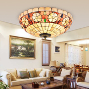 欧式田园圆形led贝壳，过道吸顶灯温馨客厅餐厅，卧室地中海灯饰灯具