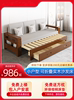 实木沙发床小户型双人1.5米1.8米可折叠推拉坐卧两用1.2米多功能