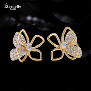 法国Eternelle珠宝灵动蝴蝶系列耳饰纯银气质耳环轻奢高级感耳钉