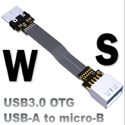 定制usb3.0公对母扁平轻薄连接数据线type-a转接micro-b支持otg